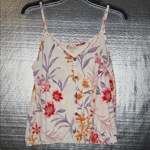 Lavish Floral Faux Button-Down Camisole - Multicolor